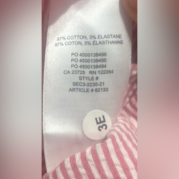 Aritzia TNA Women's Baltimore Pink Seersucker Button Up Short Sleeve Blouse M - Picture 6 of 7